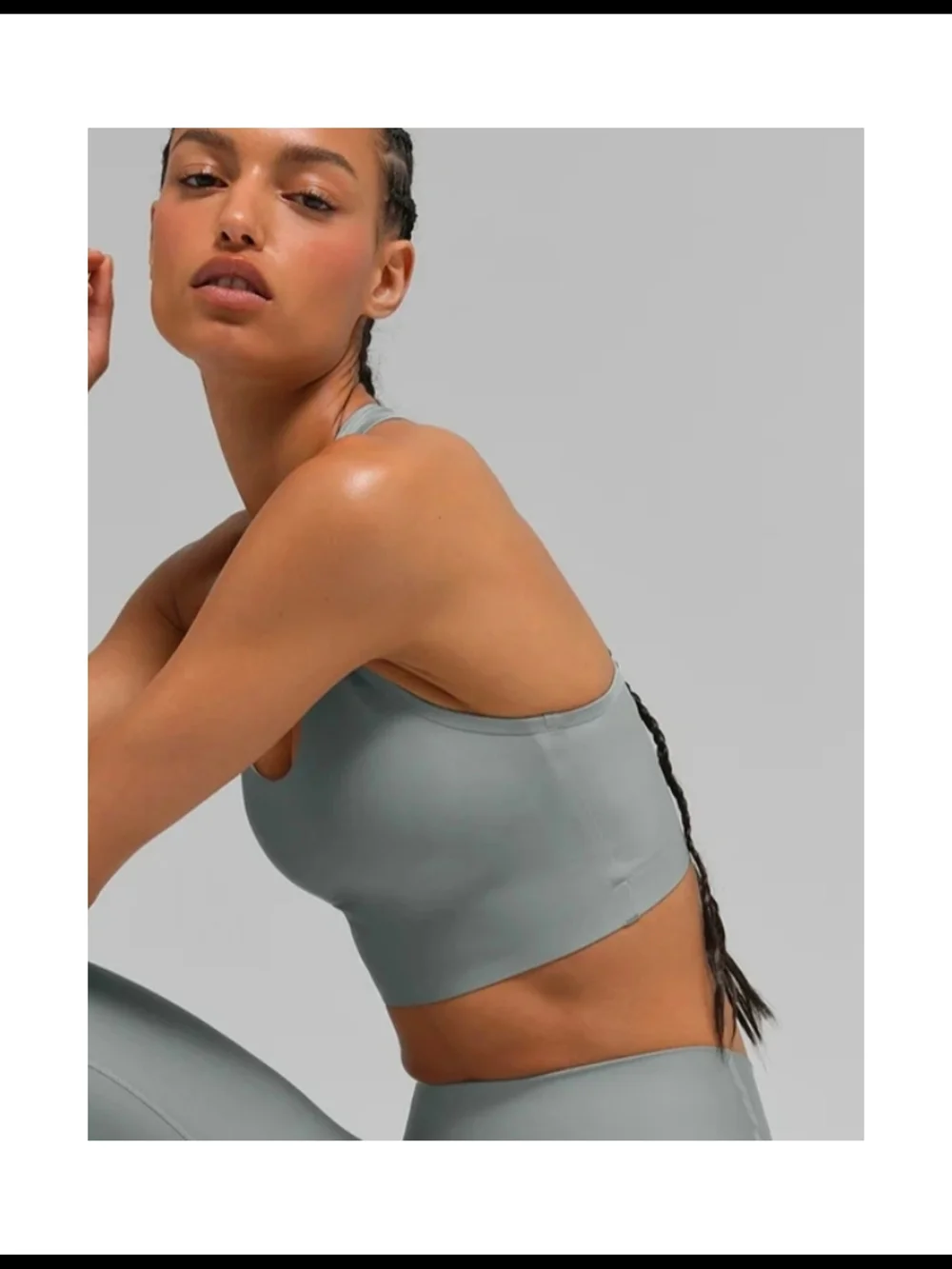 NWT Alo Airlift Super Sleek Everyday Scoop-Neck Sports Bra Tank Lunar Grey Sz M